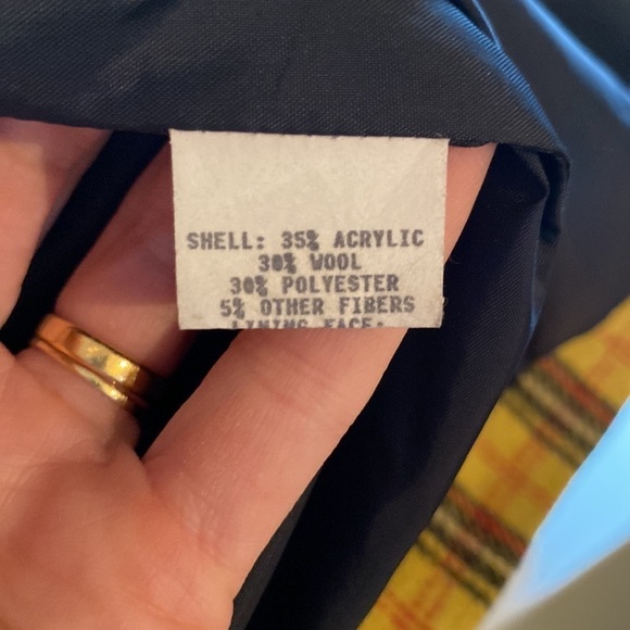 Braebrook Vintage Yellow Plaid Wool Blend Jacket Blazer Women’s Size 6 Winter - Picture 7 of 9